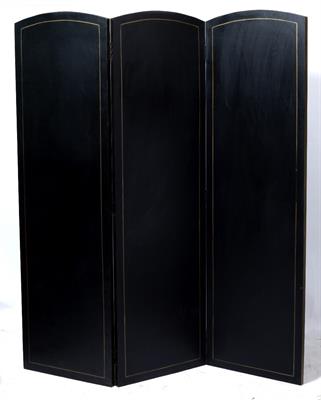 Lot 73 - A PAINTED THREE FOLD DRAUGHT SCREEN