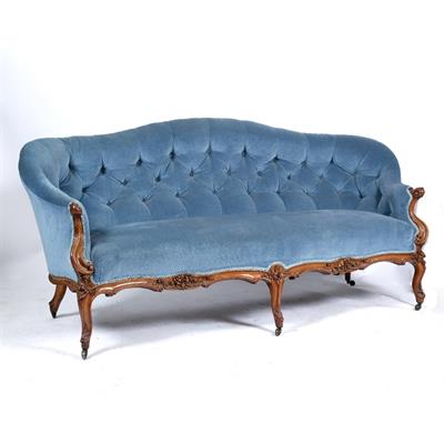Lot 78 - A VICTORIAN SHOW WOOD SOFA