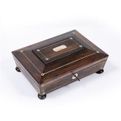 Lot 116 - A REGENCY ROSEWOOD WORKBOX