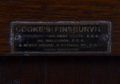 Lot 120 - A LATE VICTORIAN OR EDWARDIAN OAK TAMBOUR FRONTED TALL NARROW FILING CABINET