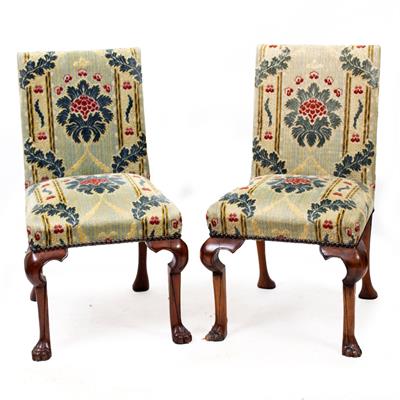 Lot 122 - A SET OF SIX GEORGE II STYLE SIDE CHAIRS