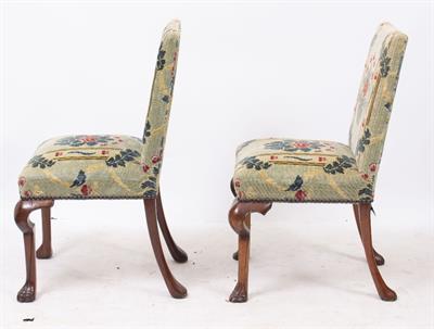 Lot 122 - A SET OF SIX GEORGE II STYLE SIDE CHAIRS