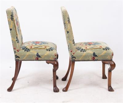 Lot 122 - A SET OF SIX GEORGE II STYLE SIDE CHAIRS
