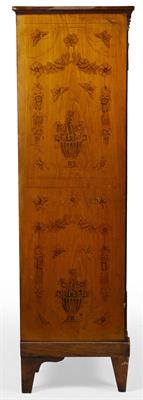 Lot 132 - A 19TH CENTURY DUTCH WALNUT MARQUETRY DECORATED CHEST