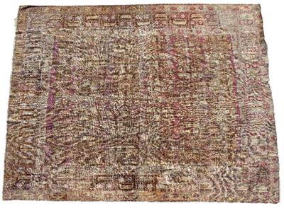 Lot 145 - A TURKISH PINK GROUND GHIORDES CARPET