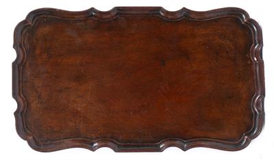 Lot 160 - A GEORGE III MAHOGANY RECTANGULAR TRAY