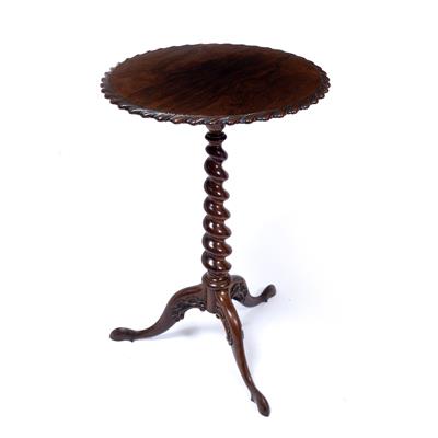 Lot 196 - A WILLIAM IV ROSEWOOD TRIPOD TABLE