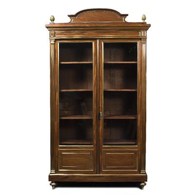 Lot 201 - A FRENCH 19TH CENTURY MAHOGANY AND BRASS MOUNTED BOOKCASE