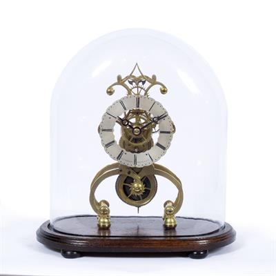 Lot 208 - A VICTORIAN SKELETON CLOCK