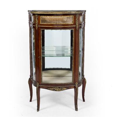 Lot 213 - A 19TH CENTURY WALNUT BIJOUTERIE DISPLAY CABINET