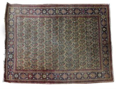 Lot 253 - A GREEN GROUND SMALL RUG