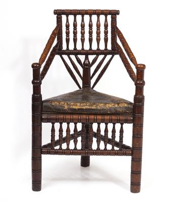 Lot 257 - A 19TH CENTURY OAK TURNERS CHAIR