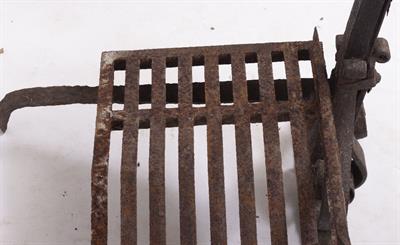Lot 261 - A PAIR OF 17TH CENTURY WROUGHT IRON FIRE DOGS