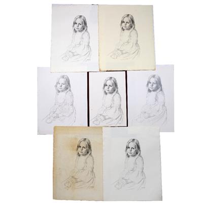 Lot 271 - A FOLIO OF PENCIL PORTRAITS