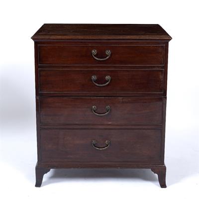 Lot 272 - A GEORGE III MAHOGANY SIMULATED CHEST COMMODE