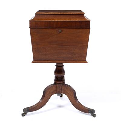 Lot 277 - A 19TH CENTURY MAHOGANY TEA POY