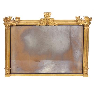 Lot 296 - A REGENCY STYLE GILT OVERMANTLE MIRROR