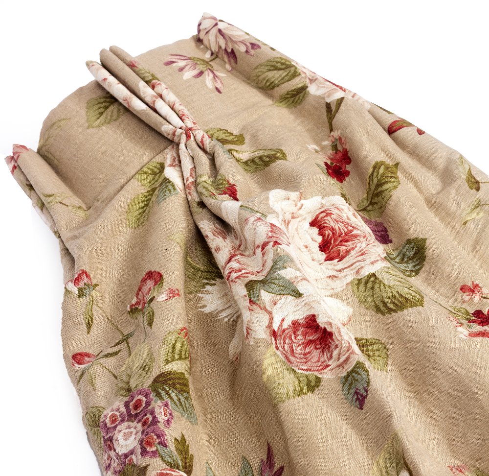 Lot 382 - TWO PAIRS OF INTERLINED TRIPLE PINCH PLEAT CURTAINS
