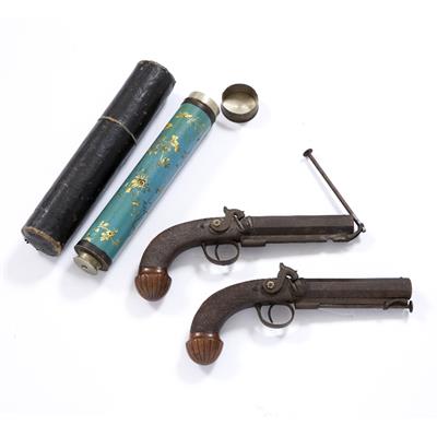 Lot 409 - A PAIR OF EARLY 19TH CENTURY PISTOLS