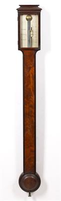 Lot 416 - A GEORGE III MAHOGANY CASED STICK BAROMETER