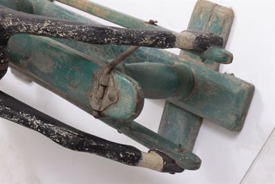 Lot 467 - A LATE 19TH / EARLY 20TH CENTURY PAINTED AND CARVED WOODEN ROCKING HORSE
