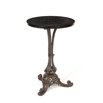 Lot 487 - A VICTORIAN CIRCULAR SLATE TOPPED OCCASIONAL TABLE