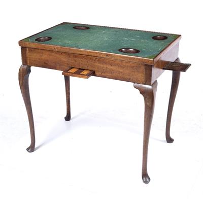 Lot 509 - AN EARLY GEORGE III MAHOGANY RECTANGULAR TEA AND GAMES TABLE