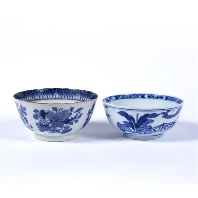 Lot 10 - Two blue and white bowls