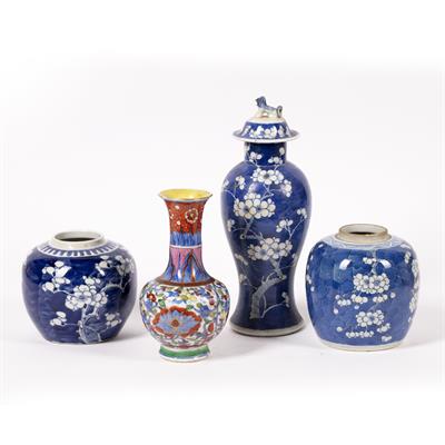 Lot 34 - Two blue and white ginger jars