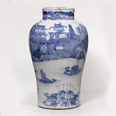 Lot 37 - Blue and white jar
