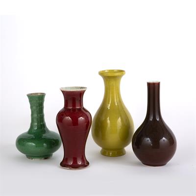 Lot 71 - Four monochrome glazed vases