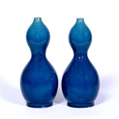 Lot 94 - Pair of double gourd vases