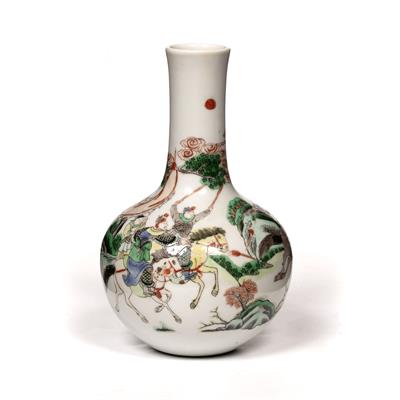 Lot 103 - Small porcelain famille verte bottle vase