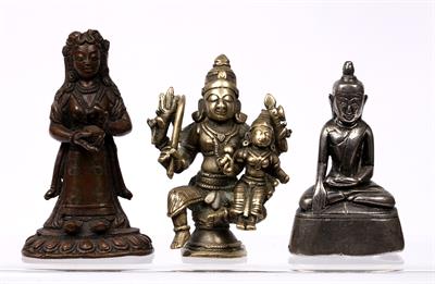 Lot 247 - Three cast metal models of deities