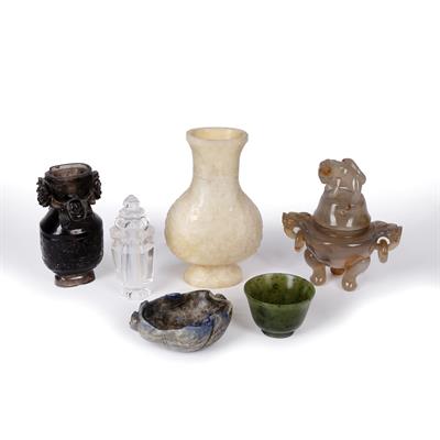 Lot 249 - Six hardstone carvings