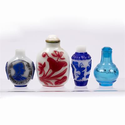 Lot 251 - Four glass snuff bottles