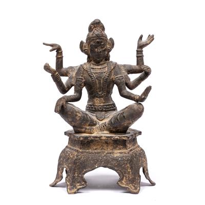 Lot 256 - Cast metal model of a deity