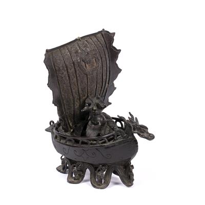 Lot 258 - Metal 'treasure' ship model