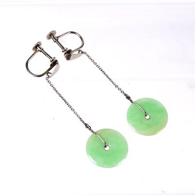 Lot 270 - Pair of bi disc earrings