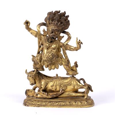 Lot 274 - Gilt bronze figure of Yamantaka