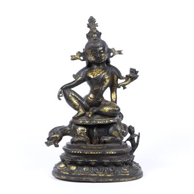 Lot 283 - Cast gilt bronze statue of Avalokiteshvara