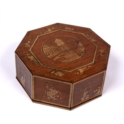 Lot 309 - Bamboo octagonal box and cover