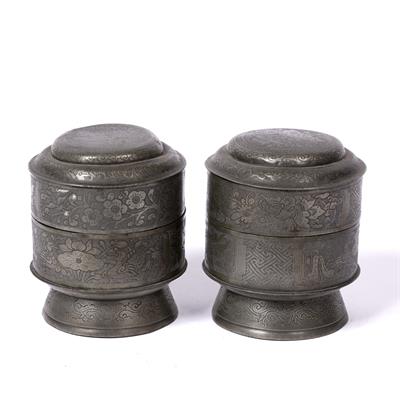 Lot 320 - Pair of Paktong containers