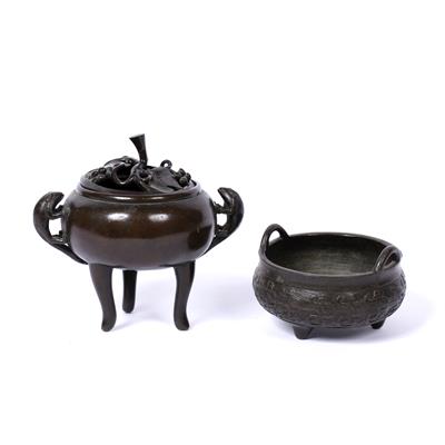 Lot 321 - Two bronze censers