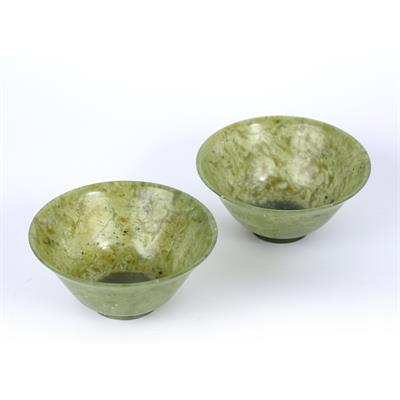 Lot 338 - Pair of bowenite bowls