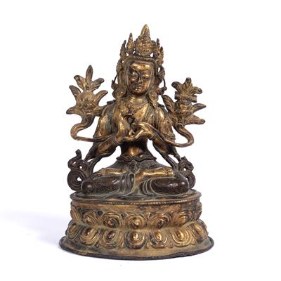 Lot 346 - Gilt bronze figure of Nagaraja