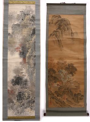 Lot 351 - Three hanging scroll paintings