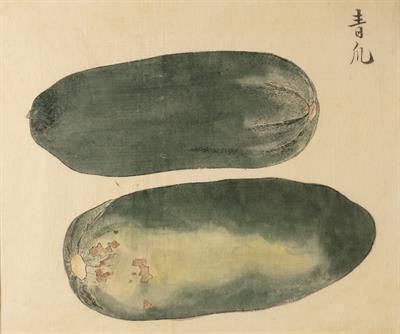 Lot 357 - Study of vegetables on rice paper