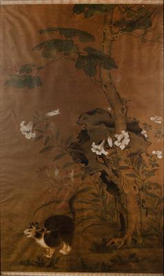 Lot 365 - Large painting on silk