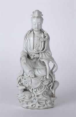 Lot 389 - Blanc de chine model of Guanyin